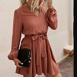 𝅺ORANGE Belted Mini Dress